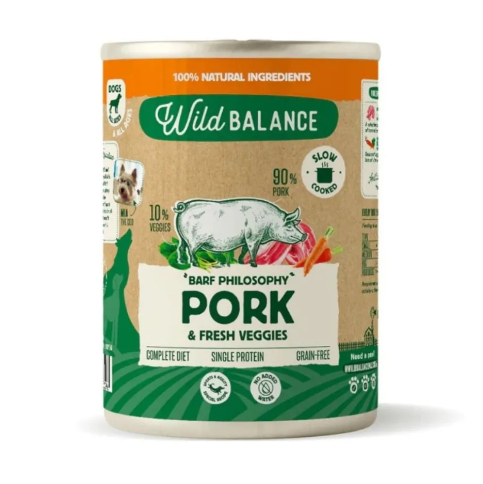 Wild Balance Comida Húmeda Cocinada de Cerdo para Perro